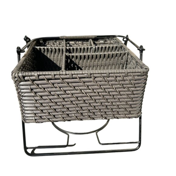 PICNIC, PARTY, FLATWEAR, PLATES AND NAPKINS ORGANIZATION CADDY BROWN - Picture 1 of 4